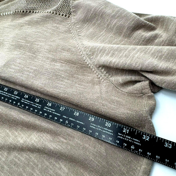 CATHERINES Womens 4X Beige Crochet Short Sleeve Long Cardigan Open Cover Up Boho - Picture 6 of 8